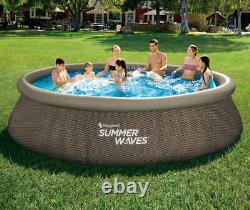 Summer Waves 14ft x 36in Quick Set Above Ground Swimming Pool with Filter Pump