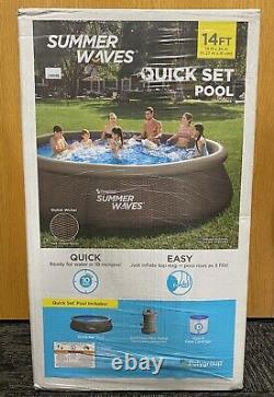 Summer Waves 14x3 FT Quick Set Above Ground Swimming Pool with Filter Pump NEW
