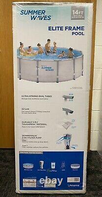 Summer Waves 14x42 Elite Metal Frame Pool with Filter Pump, Ladder, Cover NEW