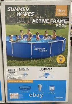 Summer Waves 15 ft Active Metal Frame Above Ground Pool with Filter Pump NEW