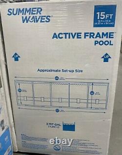 Summer Waves 15 ft Active Metal Frame Above Ground Pool with Filter Pump NEW