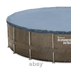 Summer Waves 22ft x 52in Above Ground Swimming Pool With Pump, Ladder, & Cover