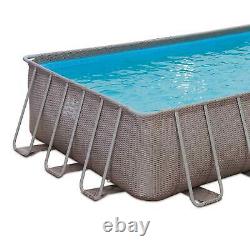 Summer Waves 24ft x 12ft x 52in Rectangle Above Ground Frame Swimming Pool Set