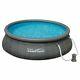 Summer Waves Quick Set 12 x 36 Inflatable Above Ground Swimming Pool with Pump