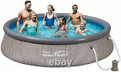 Summer Waves Quick Set 12ft x 36in Inflatable Above Ground Swimming Pool With Pump