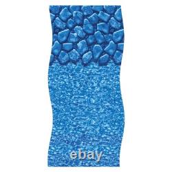 Swim Central 15FT Boulder Swirl 48/52IN Round Overlap Above Ground Pool Liner