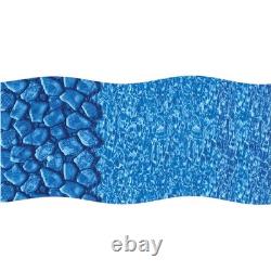 Swim Central 15FT Boulder Swirl 48/52IN Round Overlap Above Ground Pool Liner
