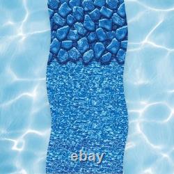 Swim Central 15FT Boulder Swirl 48/52IN Round Overlap Above Ground Pool Liner