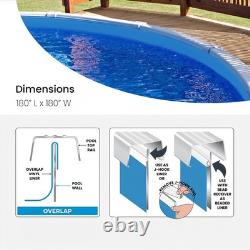 Swim Central 15FT Solid Blue 48/52IN Round Overlap Above Ground Pool Liner