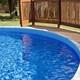 Swim Central 18FT Solid Blue 48/52IN Round Overlap Above Ground Pool Liner