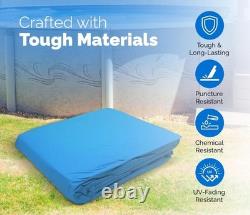 Swim Central 18FT Solid Blue 48/52IN Round Overlap Above Ground Pool Liner