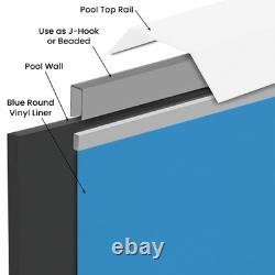Swim Central 21FT Solid Blue 48/52IN Round Overlap Above Ground Pool Liner