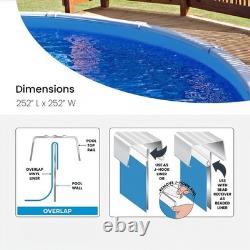 Swim Central 21FT Solid Blue 48/52IN Round Overlap Above Ground Pool Liner