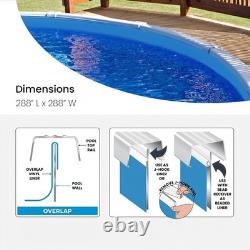 Swim Central 24FT Solid Blue 48/52IN Round Overlap Above Ground Pool Liner