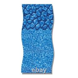 Swim Central 27FT Blue Swirl 48/52IN Round Overlap Above Ground Pool Liner