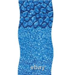 Swim Central 27FT Blue Swirl 48/52IN Round Overlap Above Ground Pool Liner
