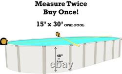 Swimline 15-Feet x 30-Feet Oval Blue Overlap Liner Standard Gauge