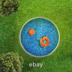 Swimline 15 Foot Swirl Blue Round Above Ground Swimming Pool Wall Overlap Liner