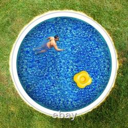Swimline 15 Foot Swirl Blue Round Above Ground Swimming Pool Wall Overlap Liner