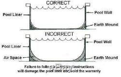 Swimline 15' Solid Blue Round Above Ground Swimming Pool Overlap Liner