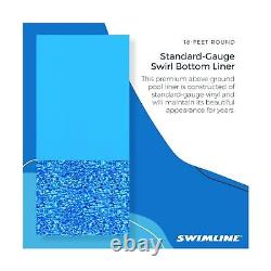 Swimline 18 Foot Round Durable 20 Gauge Vinyl Wall Overlap Pool Liner Cover f