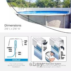 Swimline 18-Ft Round Above Ground Swimming Pool Wall Overlap Liner, Swirl B