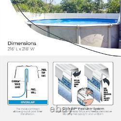 Swimline 18-Ft Round Above Ground Swimming Pool Wall Overlap Liner, Swirl Blue