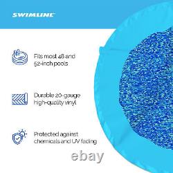 Swimline 21 Foot Swirl Blue Round Above Ground Swimming Pool Wall Overlap Liner