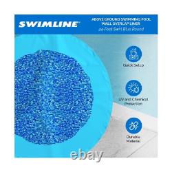 Swimline 24 Feet Round Overlap Above Ground Pool Liner Standard Gauge with Sw