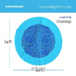 Swimline 24 Foot Swirl Blue Above Ground Pool Wall Overlap Liner (For Parts)