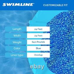 Swimline 24 Foot Swirl Blue Round Above Ground Swimming Pool Wall Liner (Used)