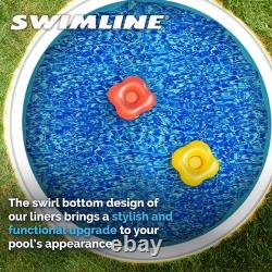 Swimline 24 Foot Swirl Blue Round Above Ground Swimming Pool Wall Liner (Used)