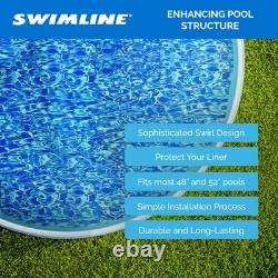 Swimline 24 Foot Swirl Blue Round Above Ground Swimming Pool Wall Overlap Liner