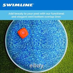 Swimline 24 Ft Swirl Blue Round Above Ground Pool Wall Overlap Liner (Open Box)
