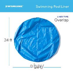 Swimline 24' Solid Blue Round Above Ground Swimming Pool Overlap Liner (Used)