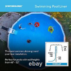 Swimline 24' Solid Blue Round Above Ground Swimming Pool Overlap Liner (Used)