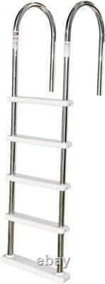 Swimline Hydrotools Above Ground Stainless Steel Heavy-Duty Pool Deck Ladder