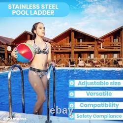Swimline Hydrotools Above Ground Stainless Steel Heavy-Duty Pool Deck Ladder