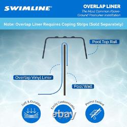 Swimline LI184820 18' Solid Blue Round Above Ground Swimming Pool Overlap Liner