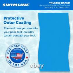 Swimline LI184820 18' Solid Blue Round Above Ground Swimming Pool Overlap Liner