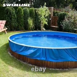 Swimline LI184820 18' Solid Blue Round Above Ground Swimming Pool Overlap Liner