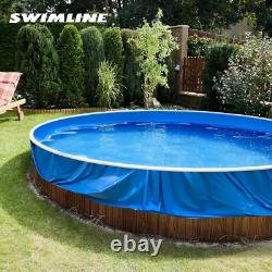Swimline LI184820 18' Solid Blue Round Above Ground Swimming Pool Overlap Liner