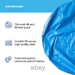 Swimline LI244820 24' Solid Blue Round Above Ground Swimming Pool Overlap Liner