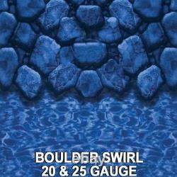 Swimline Overlap 18' Round 54 Depth Boulder Swirl Above Ground Pool Liner, 20