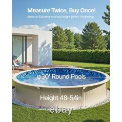 Swimline Round Overlap Above Ground Swimming Pool Liner Blue Wave Pattern