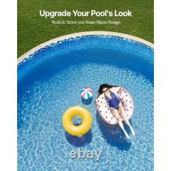 Swimline Round Overlap Above Ground Swimming Pool Liner Blue Wave Pattern