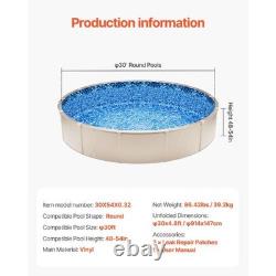 Swimline Round Overlap Above Ground Swimming Pool Liner Blue Wave Pattern