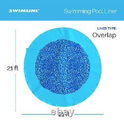 Swimline Swirl Blue Round Above Ground Swimming Pool Wall Overlap Liner