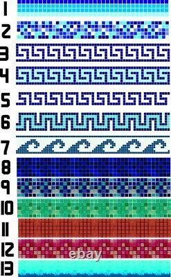 Swimming Pool Border Liners. 20 METERS LONG Decorative Underwater Decals/Stripes