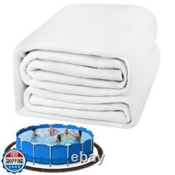 TIXANF 24FT White Pool Liner Pad, Seamless Above Ground Pool Liner, Pre-Cut He